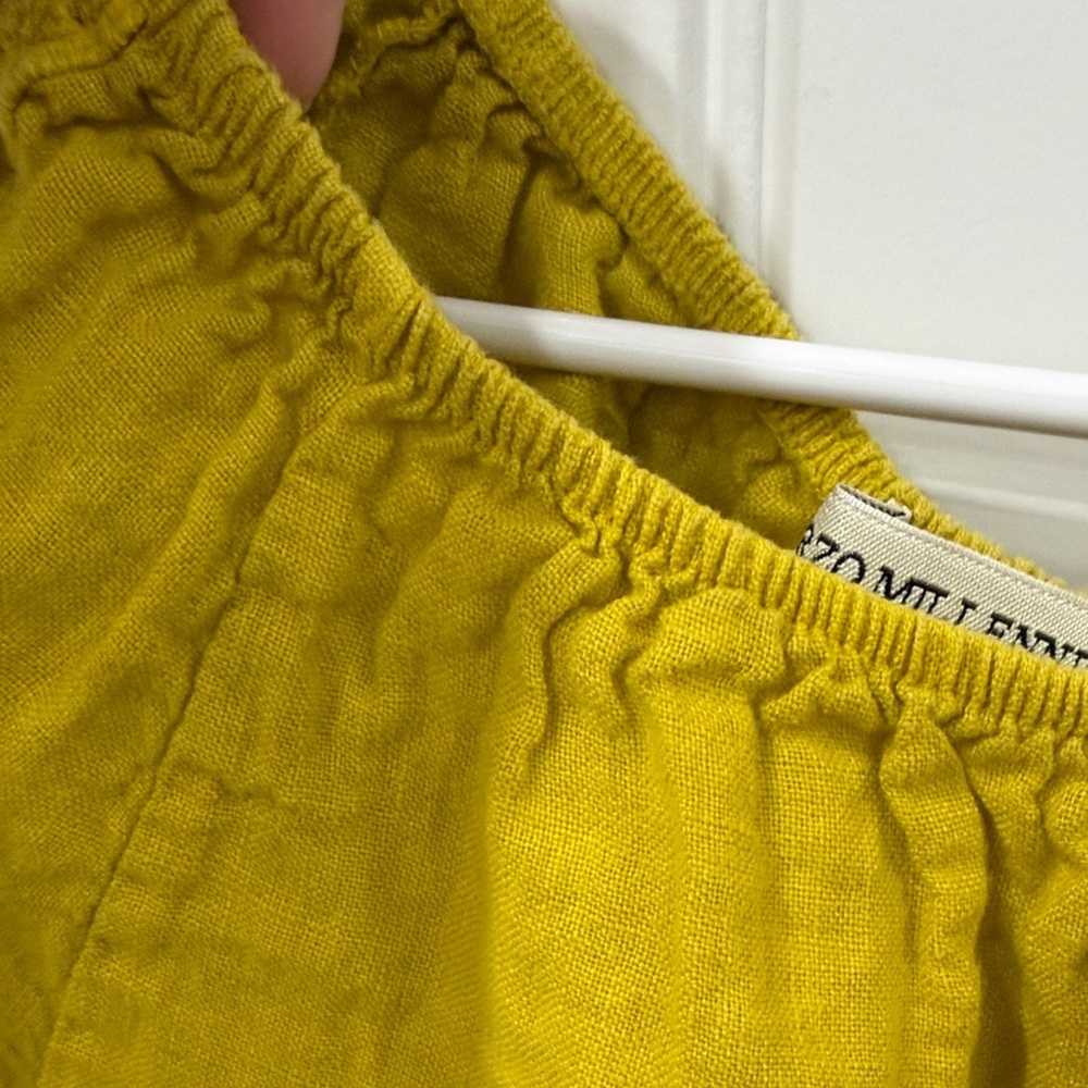 EUC Mustard Yellow Italian Linen Blouse - Picture 9 of 9